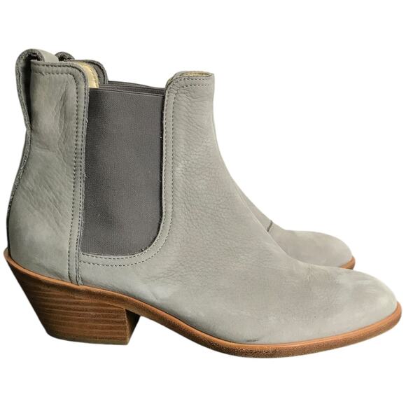 rag & bone Dixon Chelsea Boots Womens US6.5 EU37 Gray Nubuck Bootie 2" Heel - Picture 6 of 8